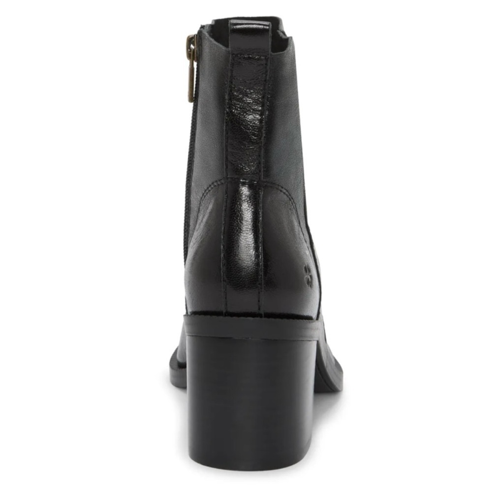 Lucky Brand Women's Stacked Heel Booties in Black Leather Size 7M - Picture 2 of 12